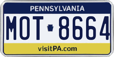 PA license plate MOT8664