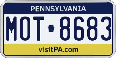 PA license plate MOT8683