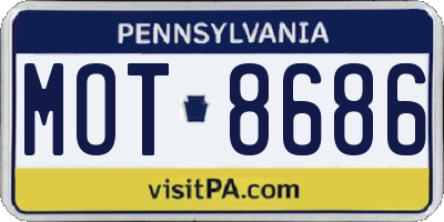 PA license plate MOT8686