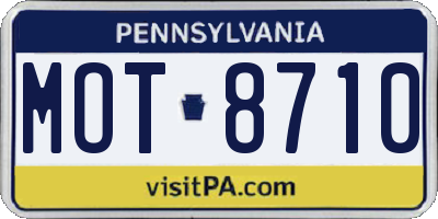PA license plate MOT8710