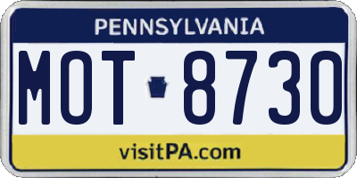 PA license plate MOT8730