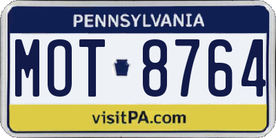 PA license plate MOT8764