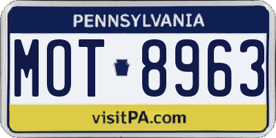 PA license plate MOT8963