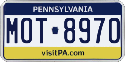 PA license plate MOT8970