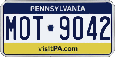 PA license plate MOT9042