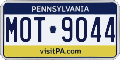 PA license plate MOT9044