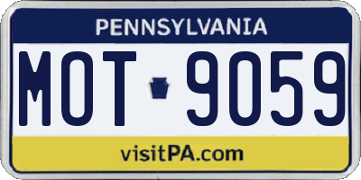 PA license plate MOT9059