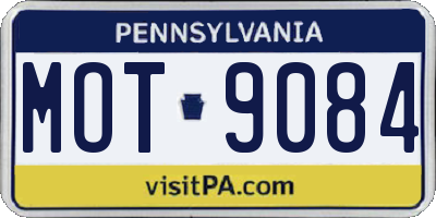 PA license plate MOT9084