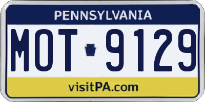 PA license plate MOT9129
