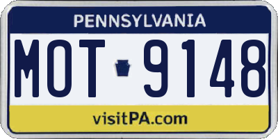PA license plate MOT9148