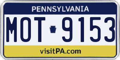 PA license plate MOT9153