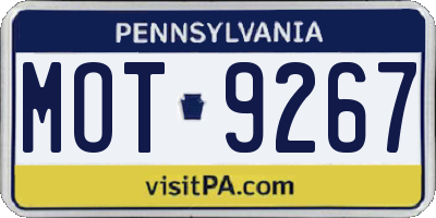 PA license plate MOT9267