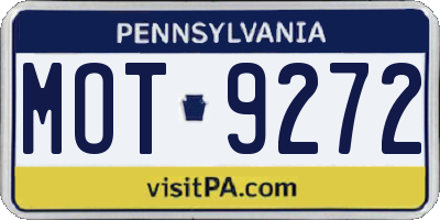 PA license plate MOT9272