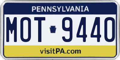 PA license plate MOT9440