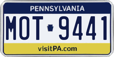 PA license plate MOT9441