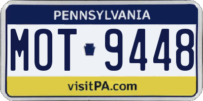 PA license plate MOT9448