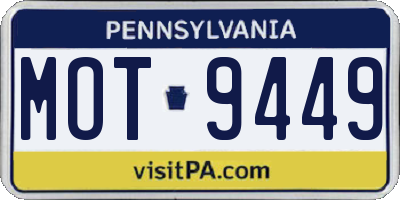 PA license plate MOT9449