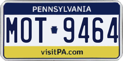 PA license plate MOT9464