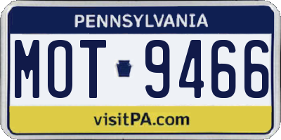 PA license plate MOT9466