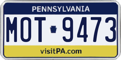 PA license plate MOT9473