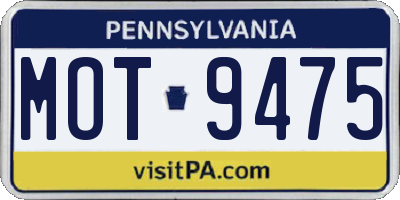 PA license plate MOT9475