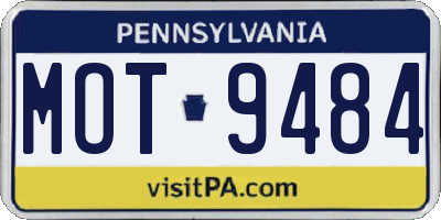 PA license plate MOT9484