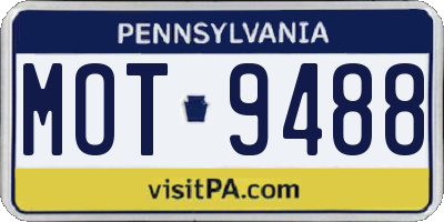 PA license plate MOT9488