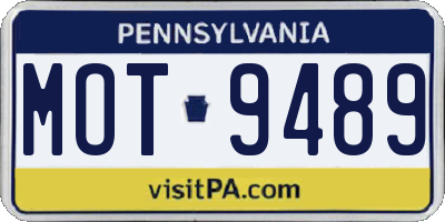 PA license plate MOT9489