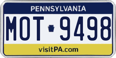 PA license plate MOT9498