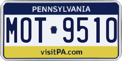 PA license plate MOT9510