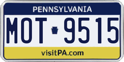 PA license plate MOT9515