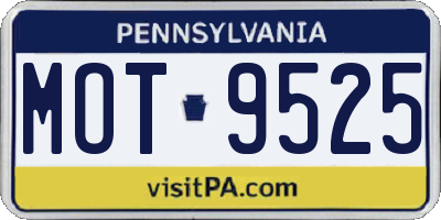 PA license plate MOT9525