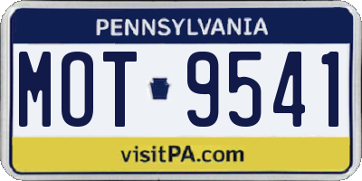 PA license plate MOT9541
