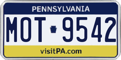 PA license plate MOT9542