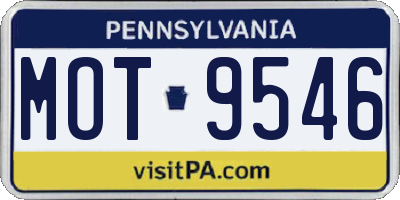PA license plate MOT9546