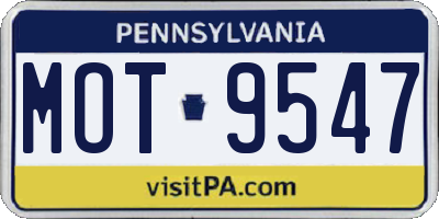 PA license plate MOT9547