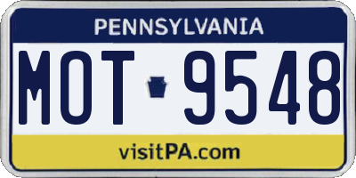 PA license plate MOT9548