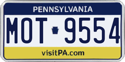 PA license plate MOT9554