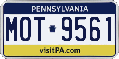 PA license plate MOT9561