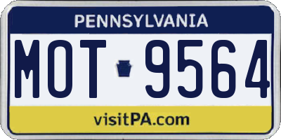 PA license plate MOT9564