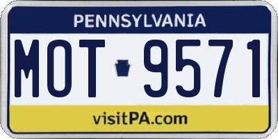 PA license plate MOT9571