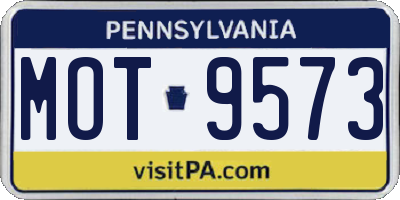 PA license plate MOT9573
