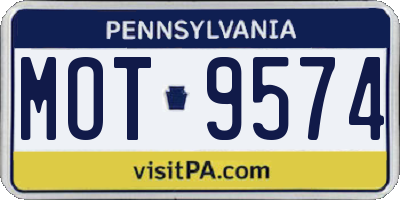 PA license plate MOT9574