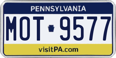 PA license plate MOT9577