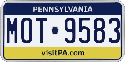 PA license plate MOT9583