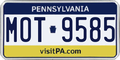 PA license plate MOT9585