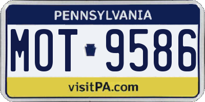 PA license plate MOT9586