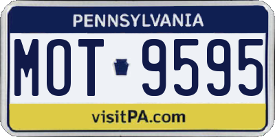 PA license plate MOT9595