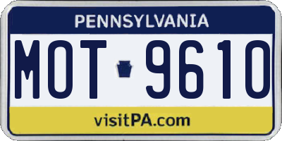PA license plate MOT9610