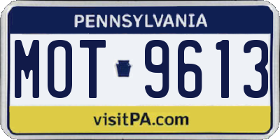PA license plate MOT9613